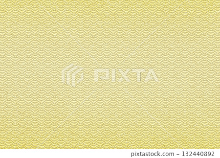 Background image 3: A sparkling, delicate, pale gold pattern overlaid with a Seigaiha pattern 132440892