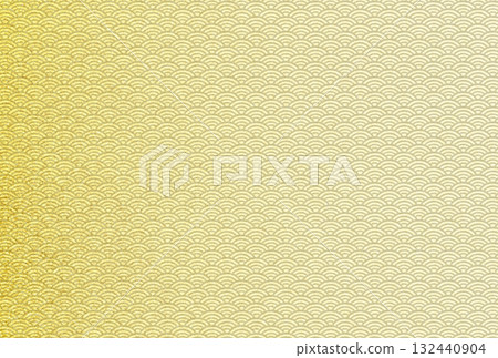 背景圖像 13 為閃閃發光的精緻淡金色圖案，上面覆蓋著青海波圖案 132440904