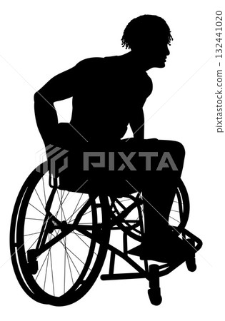 Basketball Wheelchair Man Basketballer Silhouette 132441020