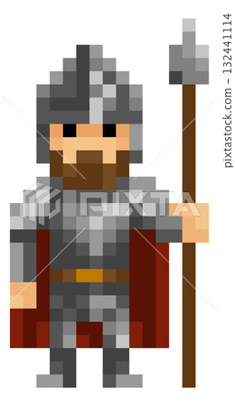 Knight Fantasy Pixel Art Game Cartoon Character Knight Fantasy Pixel Art Game Cartoon Character 132441114