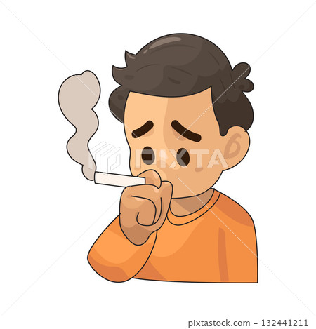 illustration of Man Smoking 132441211