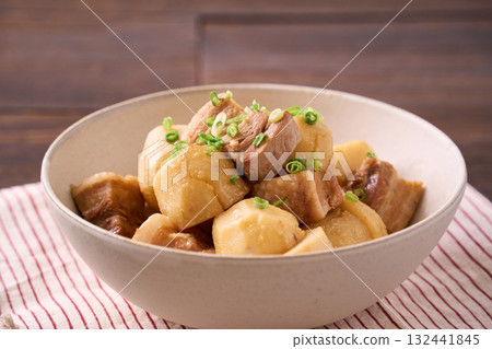 Simmered taro and pork belly | Homemade Japanese main dish 132441845