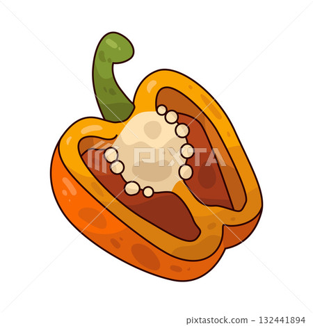 illustration of Orange Bell Pepper 132441894