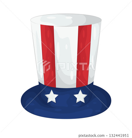 Illustration of uncle sam hat Illustration of uncle sam hat 132441951