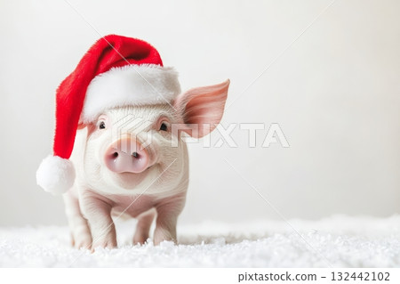 pig, hat, christmas 132442102