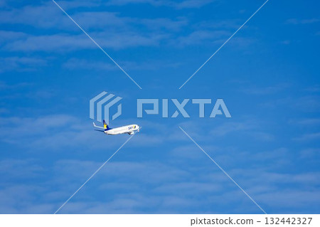 Scenery of Haneda Airport, plane taking off, Ota Ward, Tokyo Scenery of Haneda Airport, plane taking off, Ota Ward, Tokyo 132442327