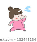 A fat woman on a diet who works hard at exercise 132443134