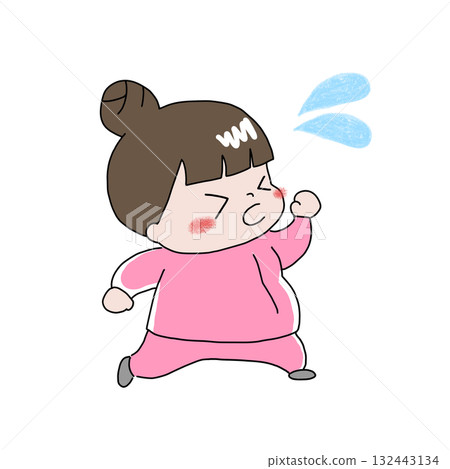 一位正在節食並努力鍛鍊的胖女人 132443134