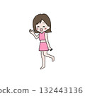 Smiling slim young woman successful in dieting 132443136