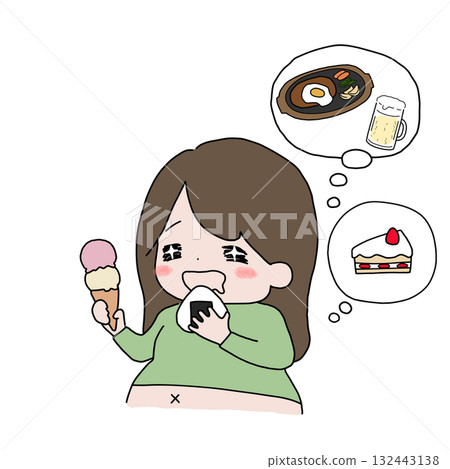 想要節食但仍想吃東西的女性 想要節食但仍想吃東西的女性 132443138