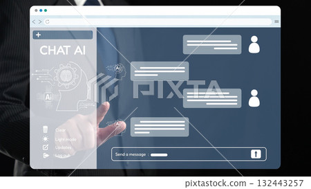 Human interact with AI artificial intelligence virtual assistant EIDE Human interact with AI artificial intelligence virtual assistant EIDE 132443257