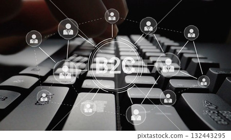 B2C Business Model with Consumer Delivery, Retail, and Growth Icons Muxer B2C Business Model with Consumer Delivery, Retail, and Growth Icons Muxer 132443295