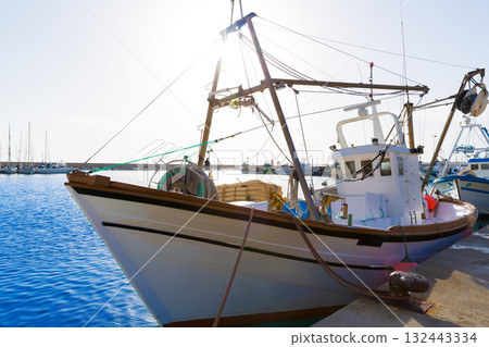Javea Xabia fisherboats in port at Alicante Spain 132443334