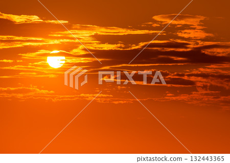 Sunset orange sky background at evening Sunset orange sky background at evening 132443365