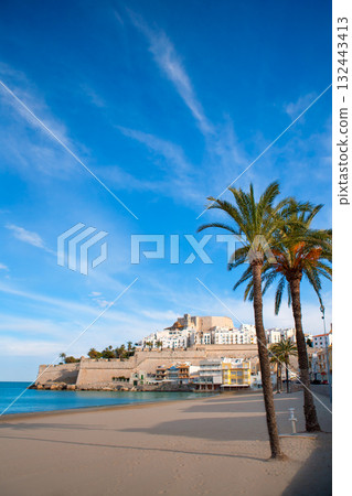 Peniscola Castle and beach in Castellon Spain 132443413