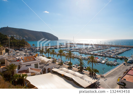 Moraira Alicante marina nautic port high in Mediterranean Moraira Alicante marina nautic port high in Mediterranean 132443458