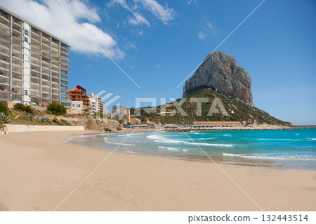 Calpe Alicante Arenal Bol beach with Penon de Ifach 132443514