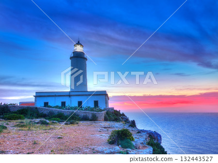 La Mola Cape Lighthouse Formentera at sunrise 132443527