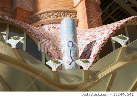 Vaencia Modernist detail of Colon Market with mosaic tiles 132443541