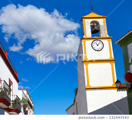 Real del Jara Via de la Plata way Clock tower Real del Jara Via de la Plata way Clock tower 132443543