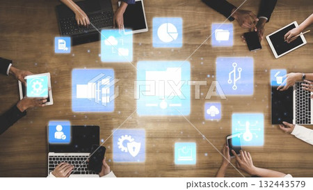 Managing online folders with digital cloud file organization and data security icons Funnel Managing online folders with digital cloud file organization and data security icons Funnel 132443579