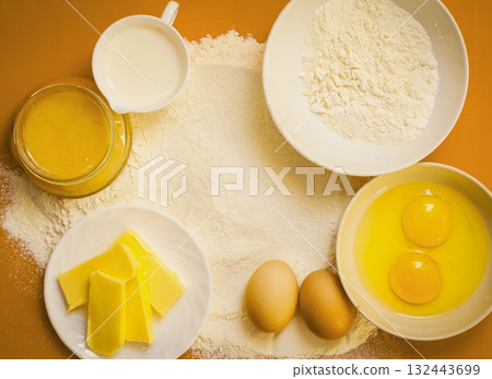 Preparation for baking, bake ingredients. 132443699