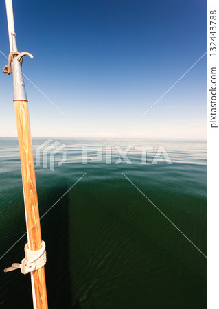Boathook on sailboat deck yacht 132443788