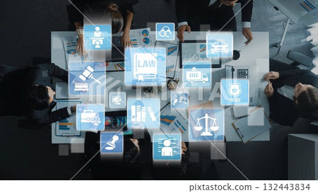 Law and legal justice icons Funnel 132443834