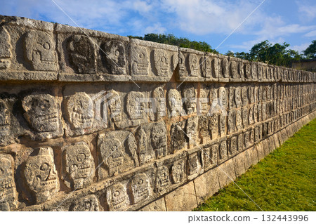 Chichen Itza Tzompantli the Wall of Skulls 132443996
