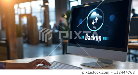 Backup Storage Data Internet Technology Business concept brisk 132444768
