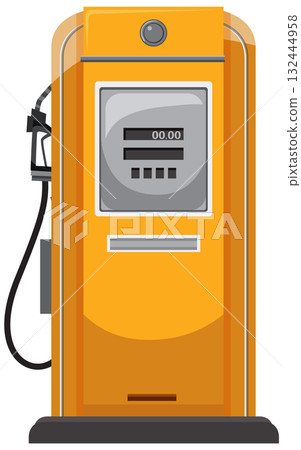 Retro Orange Gas Pump Vector Illustration Retro Orange Gas Pump Vector Illustration 132444958