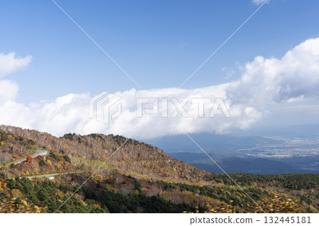 Autumn leaves on the Bandai-Azuma Skyline in Fukushima City, Fukushima Prefecture 132445181