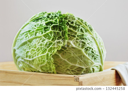 Green savoy cabbage ,winter vegetable 132445258