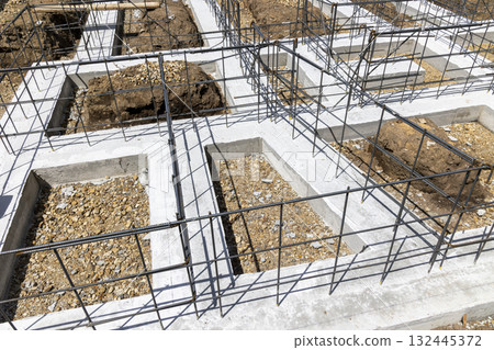 住房建築鋼筋施工 132445372