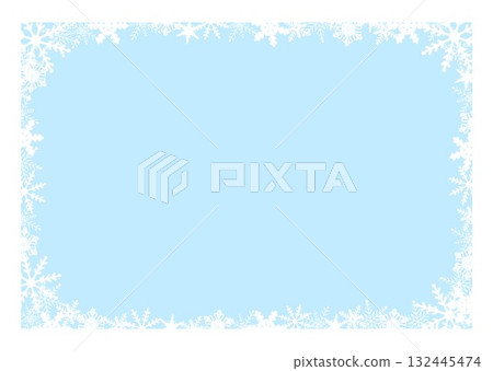 冬季雪花框架片狀背景插圖聖誕節淺藍色向量 png 白色 132445474