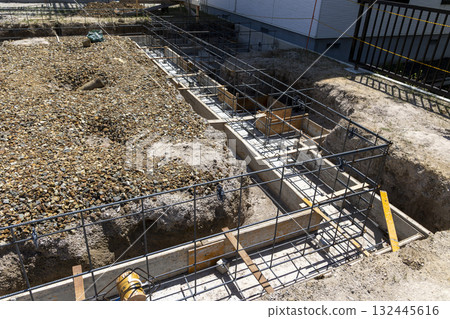 Housing construction Rebar construction Housing construction Rebar construction 132445616