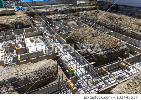 住房建築鋼筋施工 132445617