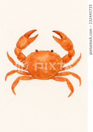 水彩螃蟹插圖 132445735