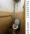 Toilet bowl stained with feces and urine in an old communal apartment 132445741