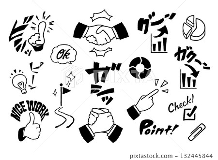 [擬聲詞] 一組適合商務場合的手寫音效和圖示（擬聲詞） 132445844