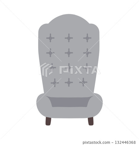 Gray Wingback Chair Illustration Gray Wingback Chair Illustration 132446368