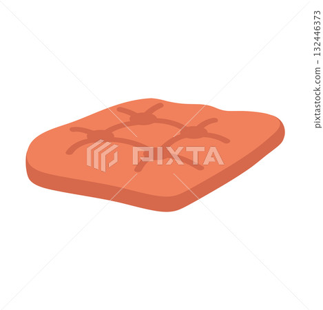 Tufted Cushion Illustration in Coral Color Tufted Cushion Illustration in Coral Color 132446373