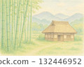 Bamboo forest and old house 132446952