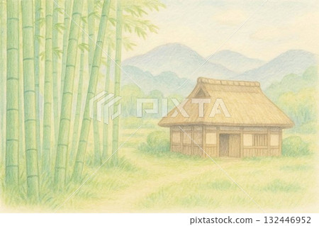 Bamboo forest and old house 132446952