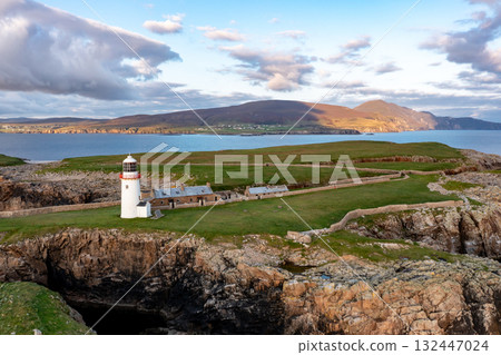 Aerial view of Rathlin O'Birne island in County Donegal, Irleand Aerial view of Rathlin O'Birne island in County Donegal, Irleand 132447024