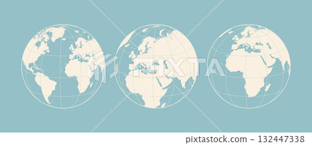 Globe, map, Europe Asia Africa. Earth globe with continents, Europe, Asia, Africa globe set. Map of Europe Asia Africa, EU globe sign, symbol, circle. Vector Illustration Globe, map, Europe Asia Africa. Earth globe with continents, Europe, Asia, Africa globe set. Map of Europe Asia Africa, EU globe sign, symbol, circle. Vector Illustration 132447338
