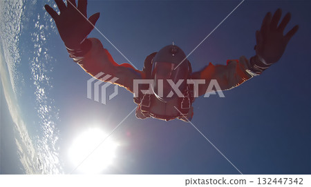 Skydiving moment in the air Skydiving moment in the air 132447342