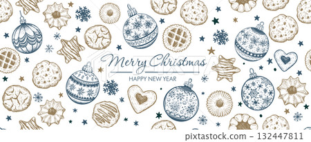 cookie, pattern, vector 132447811