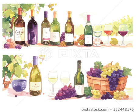 水彩酒圖 132448176