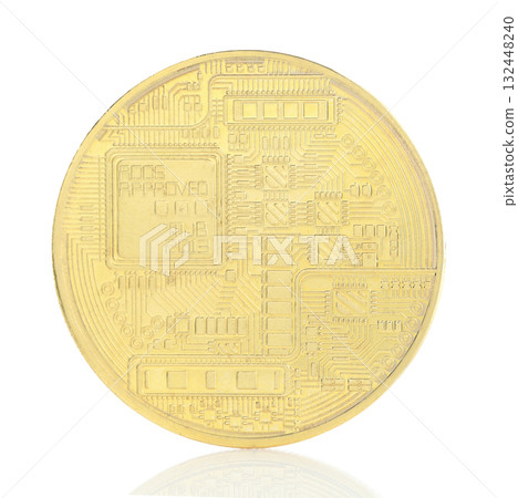 Bitcoin - BTC cryptocurrency coin isolated on a transparent background 132448240